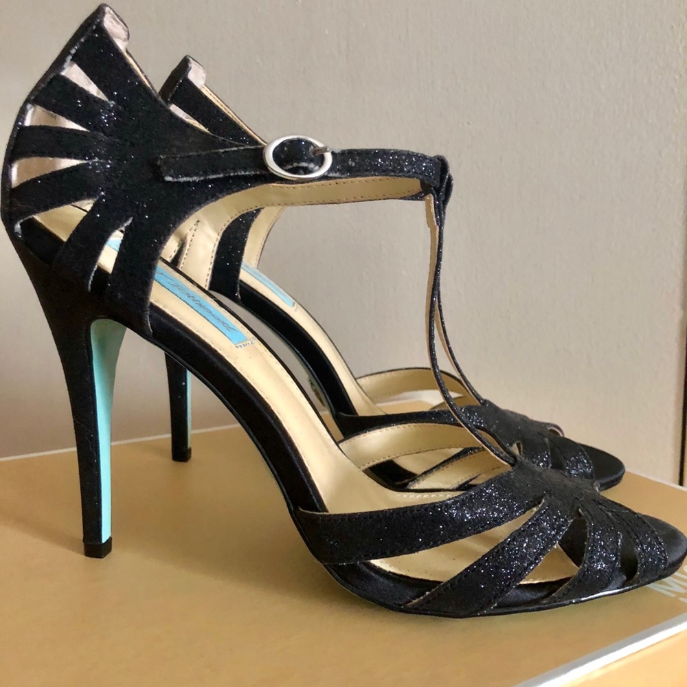Betsey Johnson Strappy Glitter Stilettos